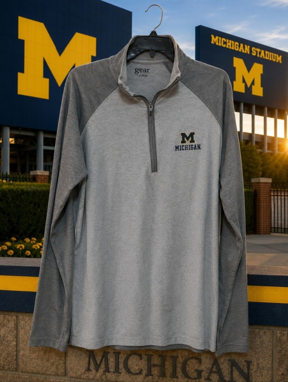 University of Michigan Wolverines Gear For Sports Quarter Zip Pullover Men's L